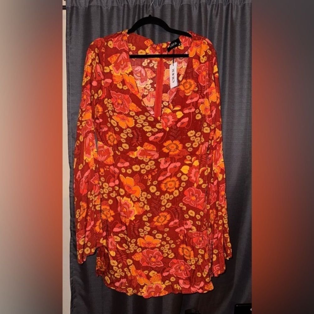 Cider Floral Long Sleeve Midi Dress 1XL Plus Size Women NWT